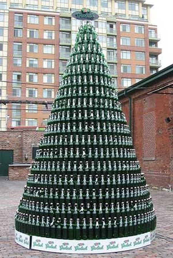 Albero di Natale di bottiglie di birra 2