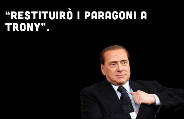 Berlusconi restituisce i paragoni