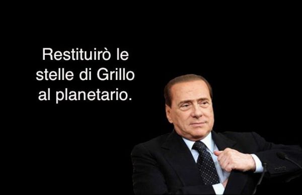Berlusconi restituisce stelle di Grillo