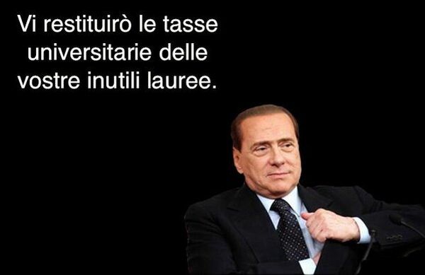 Berlusconi restituisce tasse universitarie