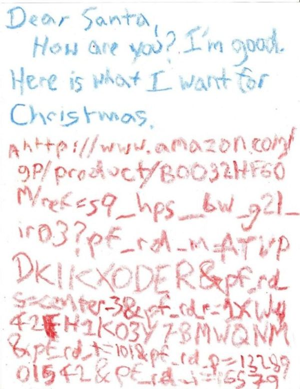 Lettera Babbo Natale con url Amazon