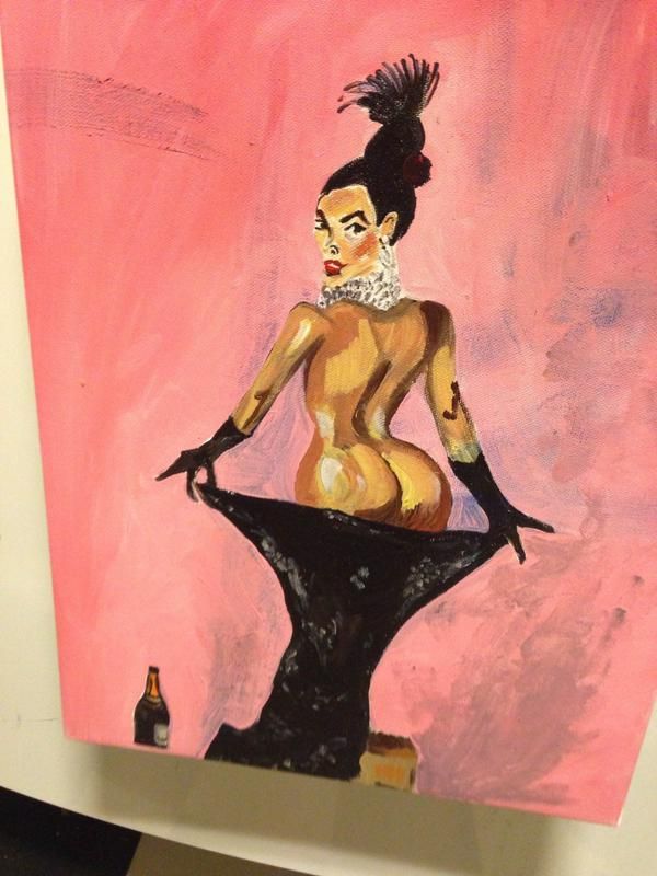 Ritratto di Kim Kardashian fatto con il pene