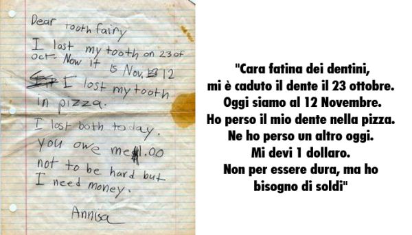 Lettera di una bambina alla fatina dei denti