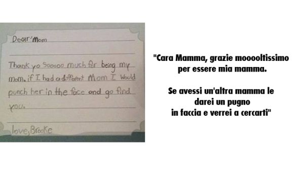 Lettera di un bambino alla mamma